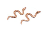 Rose Gold Snake Charm, Rose Gold Plated Brass Snake Pendants With 1 Loop, Charms, Findings (49x17x2.8mm) N1602 H0851
