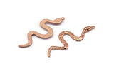 Rose Gold Snake Charm, Rose Gold Plated Brass Snake Pendants With 1 Loop, Charms, Findings (49x17x2.8mm) N1602 H0851