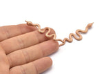 Rose Gold Snake Charm, 2 Rose Gold Plated Brass Snake Pendants With 1 Loop, Charms, Findings (53x13x1.8mm) N1600 H1373