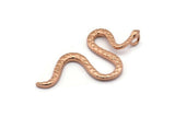 Rose Gold Snake Charm, Rose Gold Plated Brass Snake Pendants With 1 Loop, Findings (53x26x2.3mm) N1574 Q1086