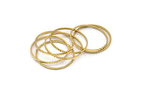 Brass Circle Connectors, 24 Raw Brass Textured Circle Connectors (21x0.8x1mm) BS 1748