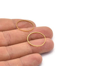 Brass Circle Connectors, 24 Raw Brass Textured Circle Connectors (21x0.8x1mm) BS 1748