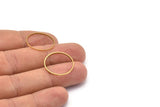 Brass Circle Connectors, 24 Raw Brass Textured Circle Connectors (21x0.8x1mm) BS 1748