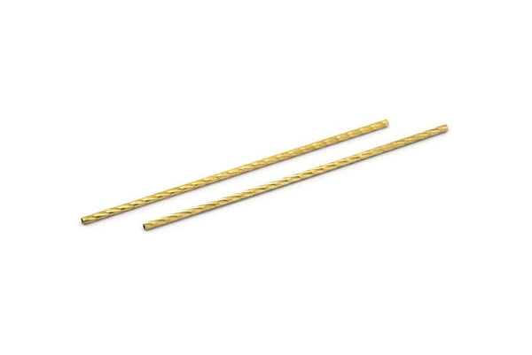 Brass Textured Tube, 24 Raw Brass Textured Tubes, Beads (1.5x70mm) BS 1784