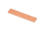 Copper Customized Bar, 10 Raw Copper Rectangle Stamping Blank, Pendants with 2 Holes (50x10x0.80mm) D0438
