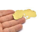 Speech Bubble Blank, 5 Raw Brass Speech Bubble Blanks Cloud Pendant (38x34.5x0.80mm) D0308--c094