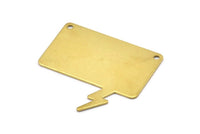5  Raw Brass Speech Bubble Pendant (37x34.5x0.80 Mm)   D0309--C094
