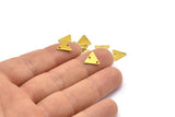 Tiny Triangle Charm, 50 Raw Brass Triangle Charms 2 Holes (9x10mm) A0050