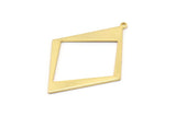 Gold Diamond Charm, 2 Gold Plated Brass Rhombus Charms With 1 Loop, Pendants, Earrings, Findings (42x30x0.80mm) D1050 Q0902