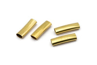 Raw Brass Tube, 24 Oval Raw Brass Tubes (21x6.2x3.4mm) Sq26 Brc294