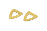 Open Triangle Charm, Raw Brass Triangle Charms Without Holes (18x16mm)  D0038--N0667