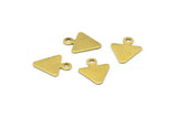 Brass Triangle Charm, Raw Brass Triangle Charms With Loop (8x9.8mm) A0504