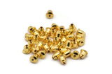 Gold Plated Stopper, 50 Gold Plated Brass Earring Back Stopper, Ear Nuts (5.5x5mm) ( A0356 )