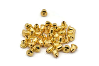 Gold Plated Stopper, 50 Gold Plated Brass Earring Back Stopper, Ear Nuts (5.5x5mm) ( A0356 )