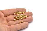 Gold Plated Stopper, 50 Gold Plated Brass Earring Back Stopper, Ear Nuts (5.5x5mm) ( A0356 )