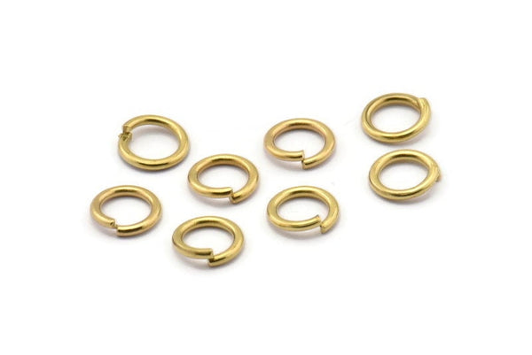 8mm Jump Rings - 100 Raw Brass Jump Rings 8x1.2mm A0368
