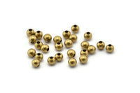 Raw Brass Spacer Ball Bead , Findings (4mm Hole Size 1.5mm) Bs-1092--N0566