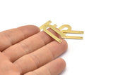Brass Geometric Charm, 24 Raw Brass U Shaped Pendants With 3 Holes, Charms, Findings (26x12x0.55mm) E016