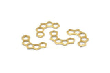 Brass Honeycomb Charm, 50 Raw Brass Semi Honeycomb Charms (17x9.5x5x0.8mm) E049