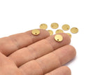 Brass Cabochon Tag, 100 Raw Brass Cabochon Tags With 1 Hole, Stamping Tags (8x1mm) E078