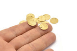 Brass Cabochon Tag, 24 Raw Brass Textured Cabochon Tags With 1 Hole, Stamping Tags (12x0.7mm) E081