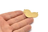 Brass Cabochon Tag, 12 Raw Brass Cabochon Tags With 1 Loop, Stamping Tags (22.5x20x1mm) E048