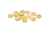 Brass Cabochon Tag, 24 Raw Brass Textured Cabochon Tags With 1 Hole, Stamping Tags (10x0.85mm) E050
