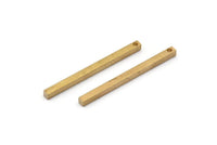 Tiny Necklace Bar, 24 Raw Brass Bar Connectors, Necklace, Earring, Bracelet Findings With 1 Hole (2x30mm) BS 1751