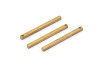 Tiny Necklace Bar, 24 Raw Brass Bar Connectors, Necklace, Earring, Bracelet Findings With 1 Hole (2x30mm) BS 1751