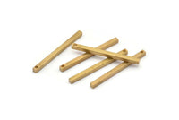 Tiny Necklace Bar, 24 Raw Brass Bar Connectors, Necklace, Earring, Bracelet Findings With 1 Hole (2x30mm) BS 1751
