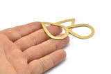 Brass Drop Blank, 10 Raw Brass Drop Blanks, Findings (40x27x0.80mm) E086