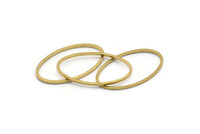 Oval Brass Charm, 50 Raw Brass Oval Connectors (24x14x0.8mm) BS 1863