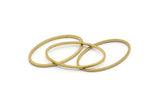 Oval Brass Charm, 50 Raw Brass Oval Connectors (24x14x0.8mm) BS 1863
