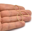 Oval Brass Charm, 50 Raw Brass Oval Connectors (24x14x0.8mm) BS 1863