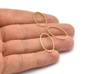 Oval Brass Charm, 50 Raw Brass Oval Connectors (24x14x0.8mm) BS 1863