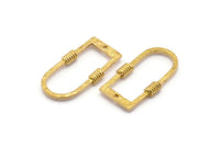D Şekilli Halkalar, 1 Delikli 4 Ham Pirinç Çekiçlenmiş Dokulu D Şekilli Konnektör, Halkalar (29x15x1,3 mm) BS 1874