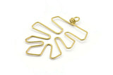 Brass Monstera Earring Findings, 2 Raw Brass Wire Monstera Earring Findings, Charms (52x40x1mm) Bs 1702