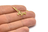 Brass Dinosaur Charm, 5 Raw Brass Dinosaur Charms With 2 Loops (17x29x0.8mm) E112
