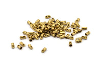 Brass Tassel End Caps, 250 Raw Brass End Cap With 1 Hole, Cord Tips, Cord Ends (4.3x2.3mm) E111