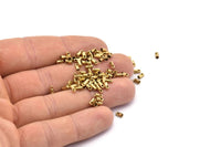 Brass Tassel End Caps, 250 Raw Brass End Cap With 1 Hole, Cord Tips, Cord Ends (4.3x2.3mm) E111