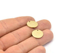 Brass Cabochon Tag, 12 Raw Brass Textured Cabochon Tags With 1 Hole, Stamping Tags (15x1mm) E126