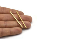 Tiny Necklace Bar, 24 Raw Brass Bar Connectors, Necklace, Earring, Bracelet Findings With 2 Holes (2x50mm) BS 1752