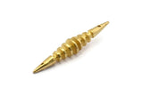 Brass Spike Pendant, 2 Raw Brass Spike Tribal Pendants With 2 Holes (48x8mm) BS 1870