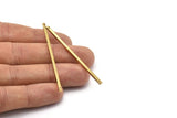 Tiny Necklace Bar, 12 Raw Brass Bar Connectors, Necklace, Earring, Bracelet Findings With 2 Holes (2x60mm) BS 1750