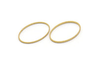Oval Pirinç Charm, 50 Ham Pirinç Oval Bağlantı Parçası (20x13x0,5 mm) BS 1862
