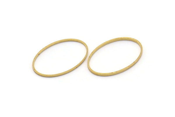 Oval Pirinç Charm, 50 Ham Pirinç Oval Bağlantı Parçası (20x13x0,5 mm) BS 1862