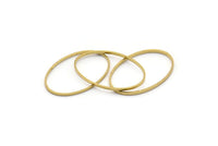 Oval Pirinç Charm, 50 Ham Pirinç Oval Bağlantı Parçası (20x13x0,5 mm) BS 1862