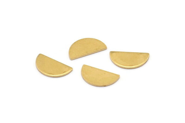 Semi Circle Blank, 50 Raw Brass Half Moon Blanks (12x6.5x0.8mm) E105