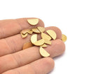 Semi Circle Blank, 50 Raw Brass Half Moon Blanks (12x6.5x0.8mm) E105