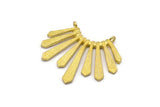 Brass Sun Pendant, 2 Raw Brass Textured Sunny Pendants With 2 Loops (37x33.5x2mm) BS 1991
